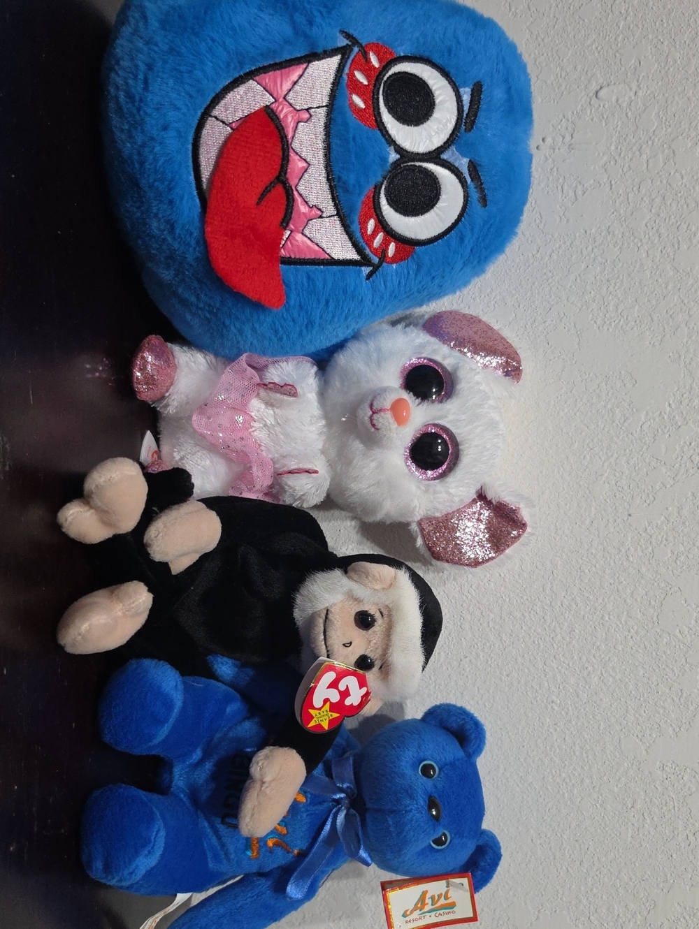 Ty Plush Lot - Blue, White, Pink, Black, Red